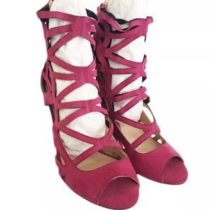 SOLD: NIB Jimmy Choo Wildberry Pink Heel Wedges 36.5